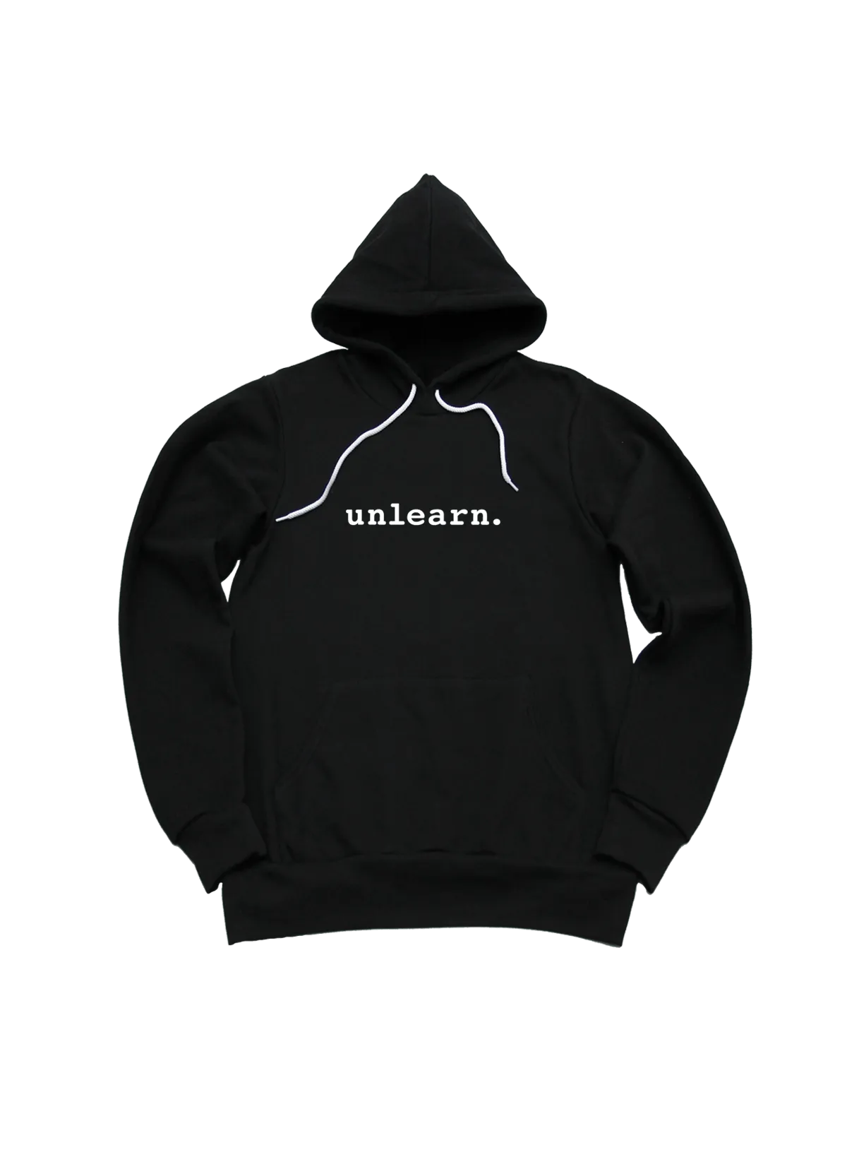 unlearn. Logo - Relaxed Fit Black Fleece Pullover Hoodie