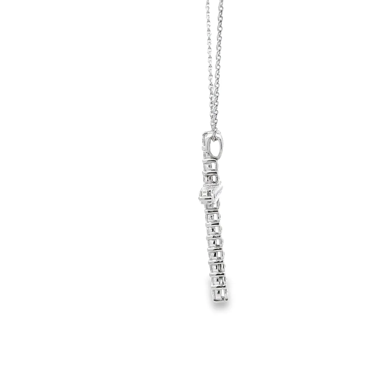 WD1321 White Gold and Diamond Cross Necklace