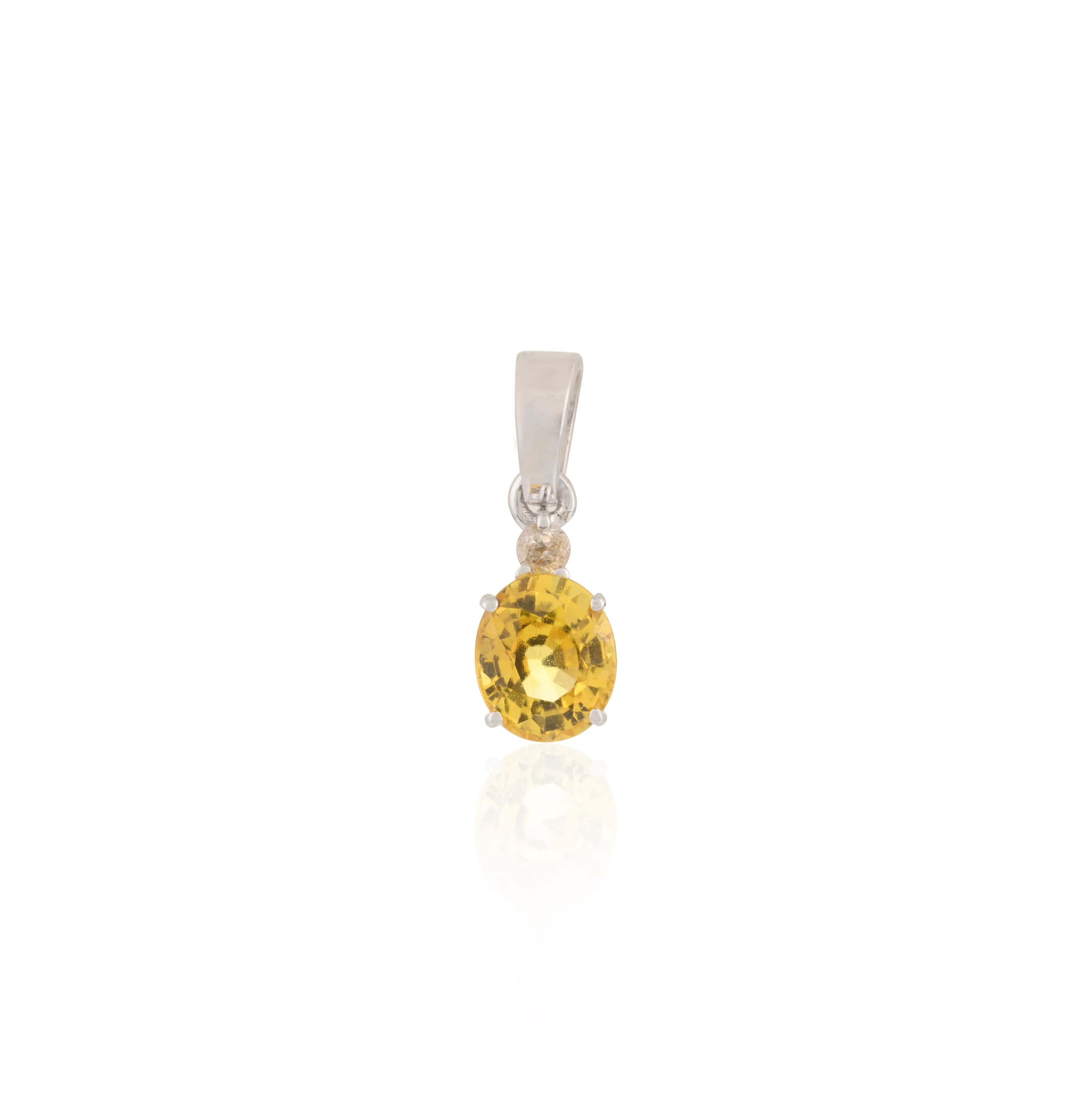 White Gold Yellow Sapphire Combo Jewelry Set