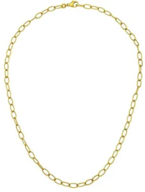 Women's 14K Yellow Gold 4.5mm Oval Link Necklace 16 Inch