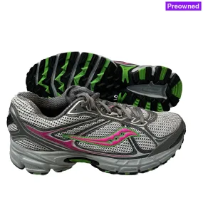 Women's Grid Cohesion TR7 Trail Running Grey/Green/Fuchsia Size 10M -Preowned