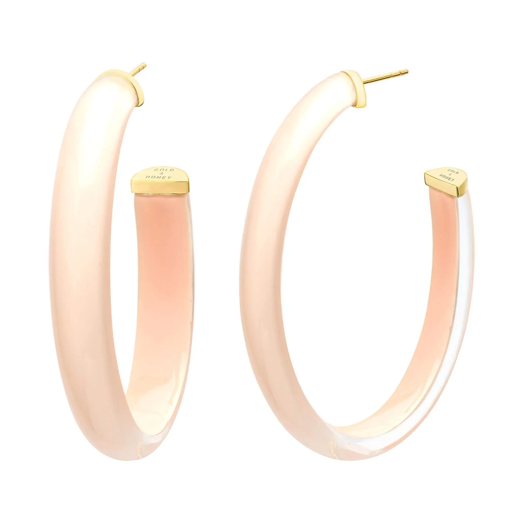 XL Oval Illusion Neutral Lucite Hoop Earrings