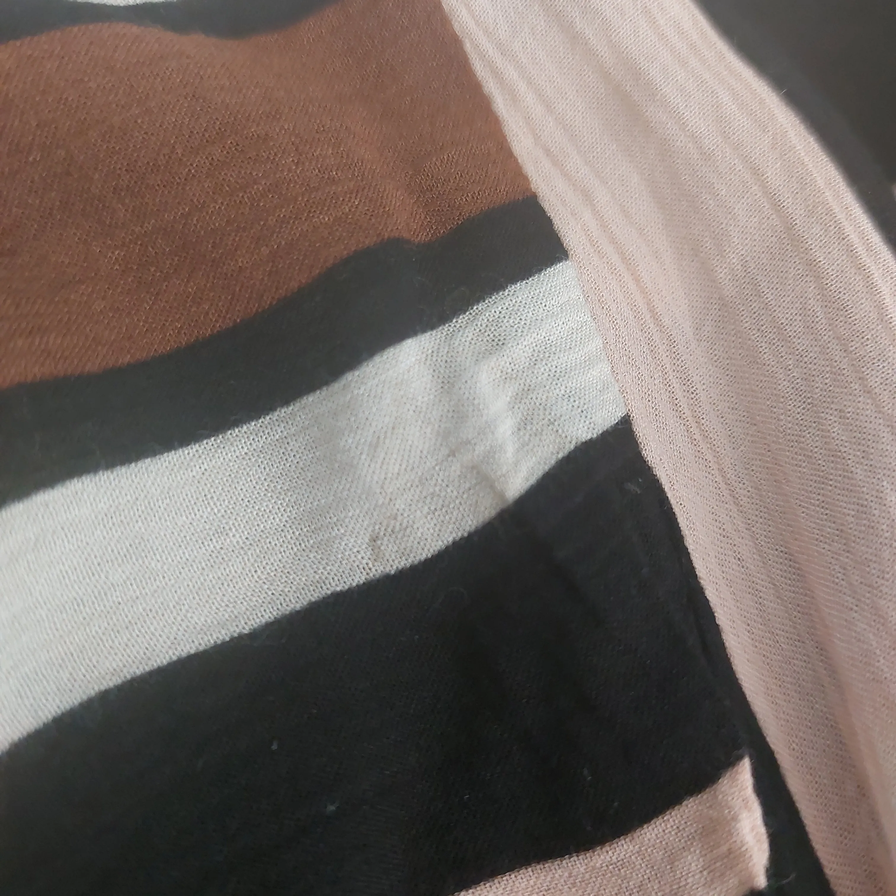 ZARA Brown & Pink Multi-colour Striped Top | Pre Loved |